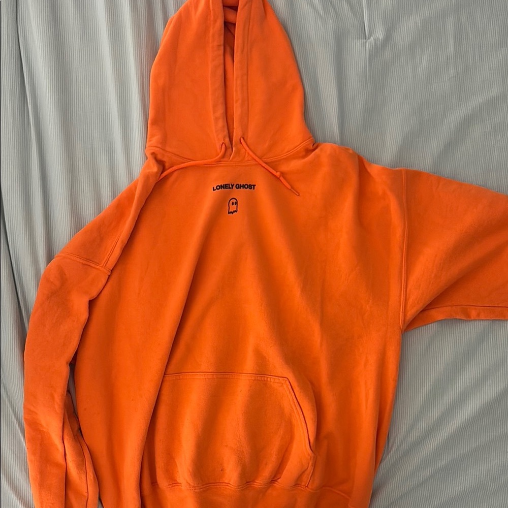 LONELY GHOST Vibrant Orange Hoodie